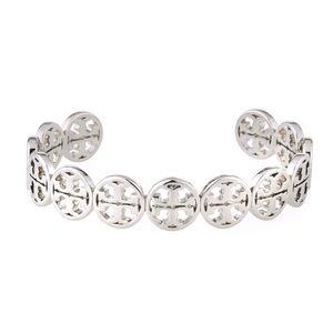 Offers Welcome!! Tory Burch Frozen Logo Cuff - Silver Plated